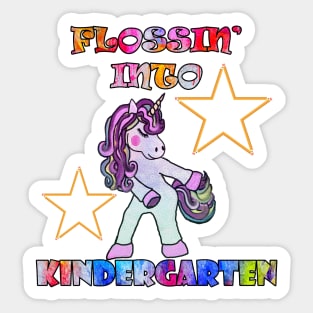 Kindergarten Girl Unicorn Flossin Cute Back to School Gifts Sticker